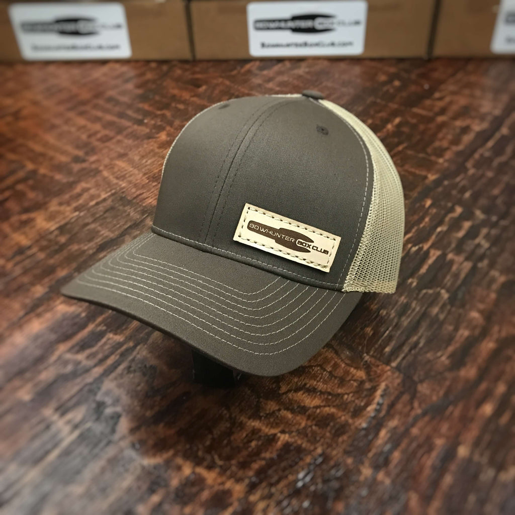 Leather Patch Hat - Brown/Khaki Adjustable